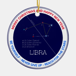 Ornamento De Cerâmica Constelação de Zodíaco Libra