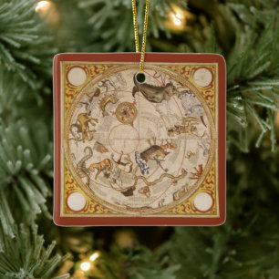 Ornamento De Cerâmica Constelações Estrelas Céu do Sul Astronomia Vintag