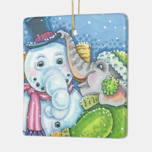 ORNAMENTO DE CERÂMICA CONSTRUÇÃO DE ELEFANTES DE NATAL DE NATAL, PACHY