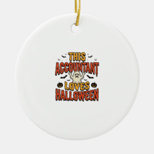 Ornamento De Cerâmica Contador de Halloween Camisa Vintage Fantasma Desi