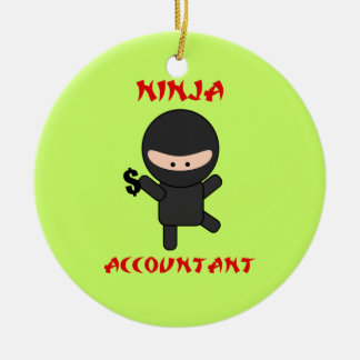 Ornamento De Cerâmica Contador de Ninja com sinal de dólar
