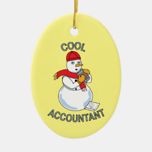 Ornamento De Cerâmica Contador Legal Snowman