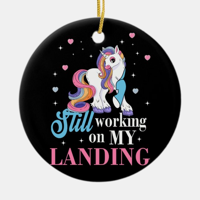 Ornamento De Cerâmica Continuando Trabalhando Em Meu Landing Ferido Queb (Frente)