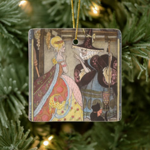 Ornamento De Cerâmica Conto de fadas do vintage, Cinderella e madrinha