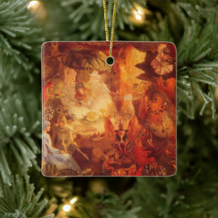 Ornamento De Cerâmica Conto de fadas do vintage o pisco de peito