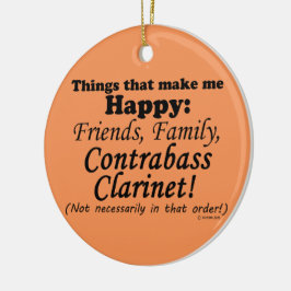 Ornamento De Cerâmica Contrabando Clarinet Me Torna Feliz