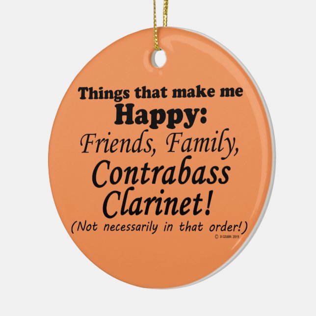 Ornamento De Cerâmica Contrabando Clarinet Me Torna Feliz (Esquerda)
