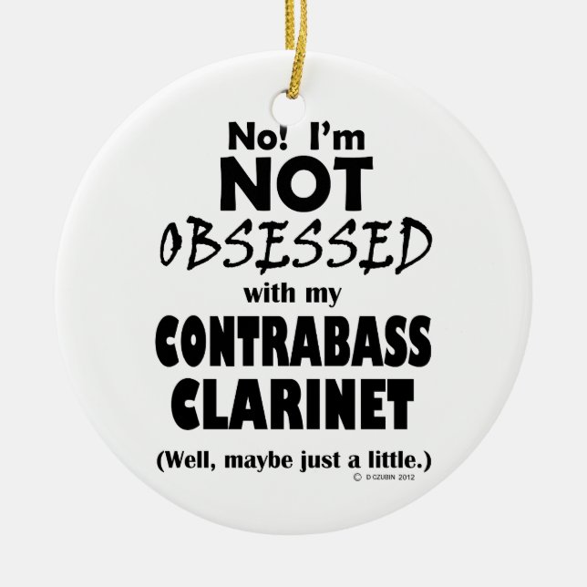 Ornamento De Cerâmica Contrabass Clarinet Obcecado (Frente)