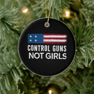 Ornamento De Cerâmica Controlar Armas, Não Meninas