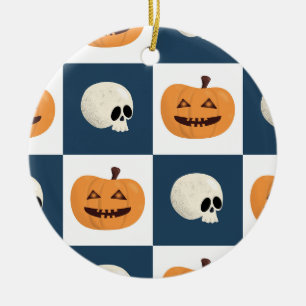 Ornamento De Cerâmica Controlo de Skulls e de Pumpkins