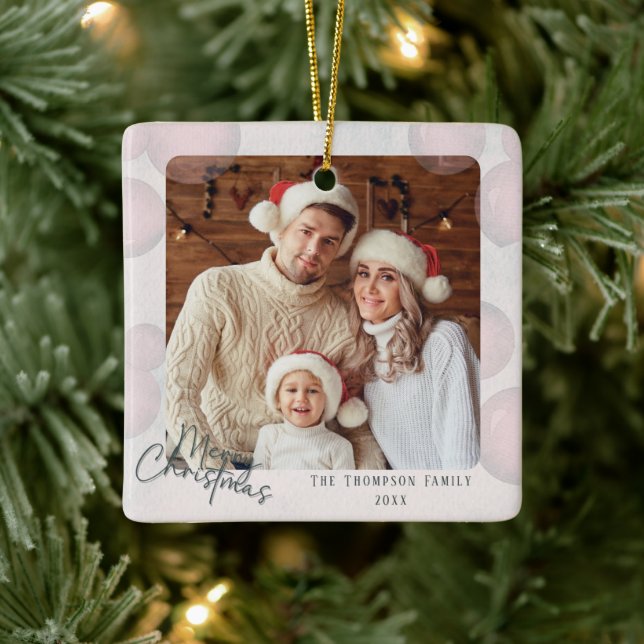 Ornamento De Cerâmica Convite de festas de Natal com aquarela quente (Árvore)