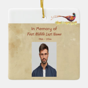 Ornamento De Cerâmica Convite de Foto Memorial Cristão Arte de Faisão