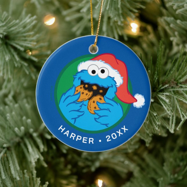 Ornamento De Cerâmica Cookie Monster | Official Christmas Cookie Tester (Árvore)