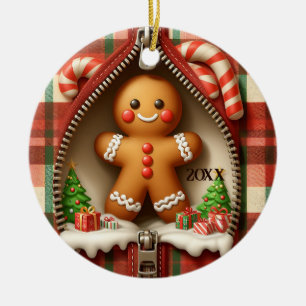 Ornamento De Cerâmica Cookie Personalizado De Gengibre De Gengibre Com X