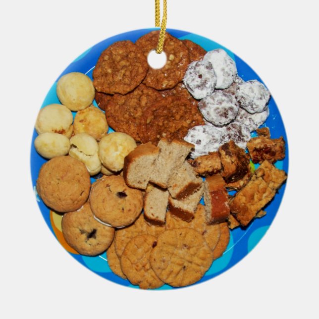 Ornamento De Cerâmica Cookies de Natal (Frente)
