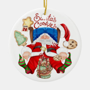Ornamento De Cerâmica Cookies de papais noeis - SRF