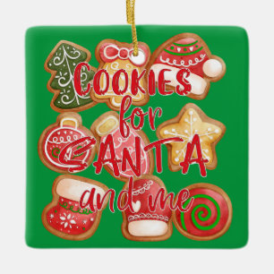 Ornamento De Cerâmica Cookies Para Papais noeis E Para Mim - Natal