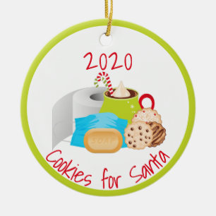 Ornamento De Cerâmica Cookies para Papais noeis Quarentena 2020