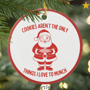 Ornamento De Cerâmica Cookies Piada Estilo Retroativo Papais noeis trave