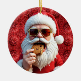 Ornamento De Cerâmica Cool Santa Claus