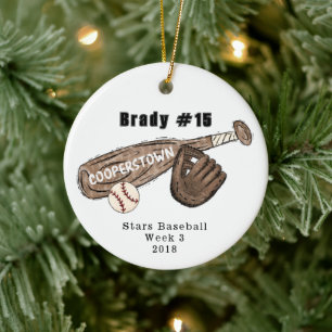 Ornamento De Cerâmica Cooperstown NY Baseball Personalizado Fatos de Div