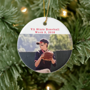 Ornamento De Cerâmica Cooperstown NY Baseball Photo Facts Memory