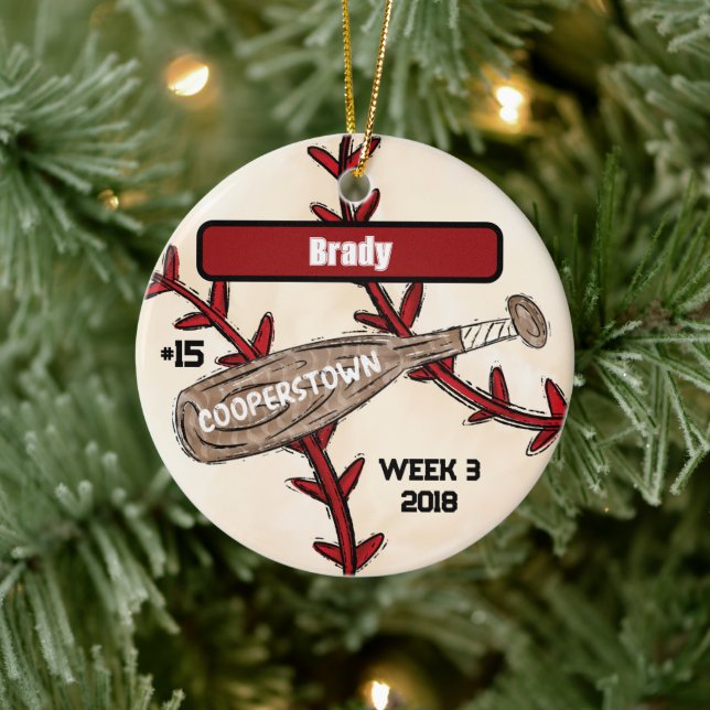 Ornamento De Cerâmica Cooperstown NY Viagem Baseball - Manutenção Person (Árvore)