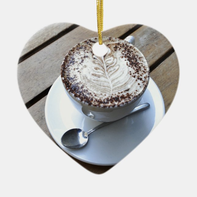 Ornamento De Cerâmica Copo de café com creme (Frente)