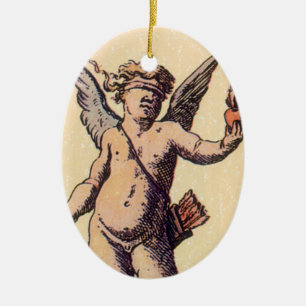 Ornamento De Cerâmica Copo de São Valentim Cegado, Carta de Tarot Antiga
