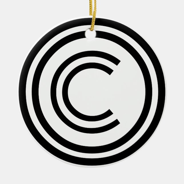 Ornamento De Cerâmica Copyright sign symbol (Frente)