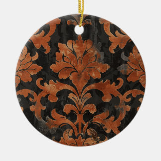 Ornamento De Cerâmica Cor damasco castanho e laranja