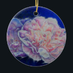 Ornamento De Cerâmica Cor-de-água branca azul-rosa, elegante romântica<br><div class="desc">Pintor branco romeno elegante,  cor-de-rosa,  pastel,  cor-de-água,  pintado por H Cooper</div>