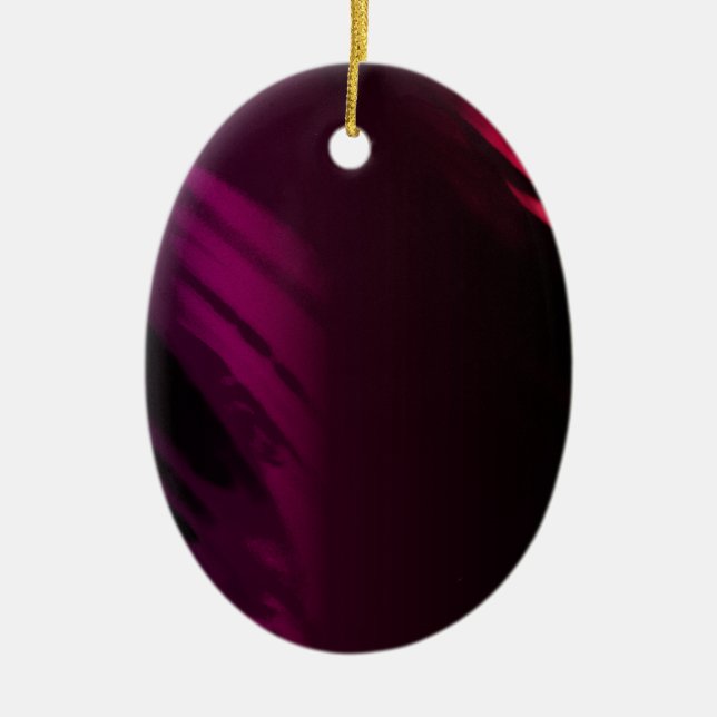 Ornamento De Cerâmica Cor do Rosa preto (Frente)