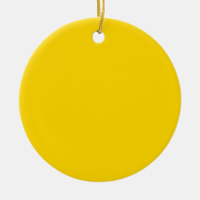 Ornamento De Cerâmica Cor Dourada Personalizada (Frente)