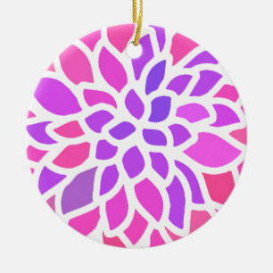 Ornamento De Cerâmica Cor Moderna da Flor Rosa