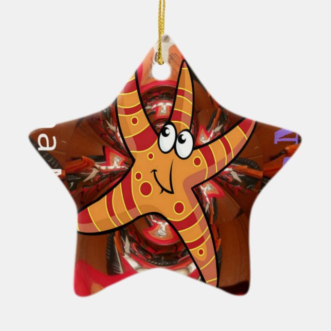 Ornamento De Cerâmica Cor na execução (Frente)