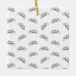 Ornamento De Cerâmica COR PERSONALIZADA DO Bicicleta Vintage Tandem 2 Ba