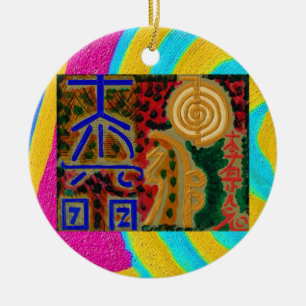 Ornamento De Cerâmica Cor pura - símbolos 2 de Reiki