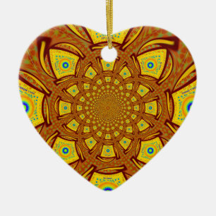 Ornamento De Cerâmica Cor tradicional da Ásia Vermelha ouro