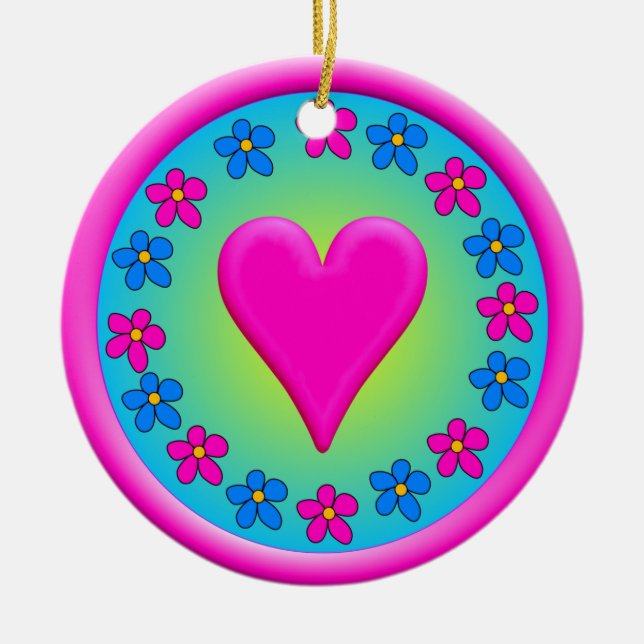 Ornamento De Cerâmica Coração (Frente)