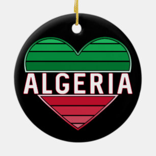 Ornamento De Cerâmica Coração Argelina, Eu Adoro Argélia