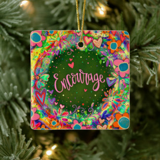Ornamento De Cerâmica Coração Bonito Flamental Motivacional