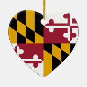Ornamento De Cerâmica Coração da bandeira de Maryland