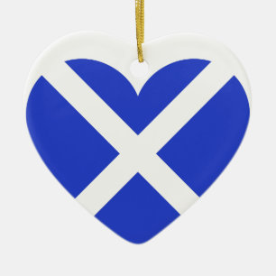 Ornamento De Cerâmica Coração da bandeira de Scotland do Scottish