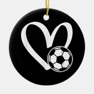 Ornamento De Cerâmica Coração da Bola do Futebol