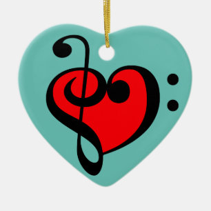 Ornamento De Cerâmica Coração da música