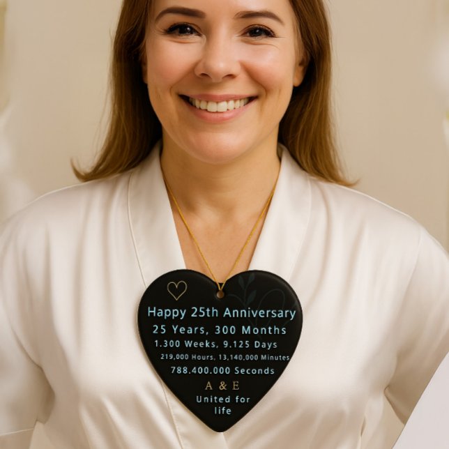 Ornamento De Cerâmica Coração de 25 (Criador carregado)