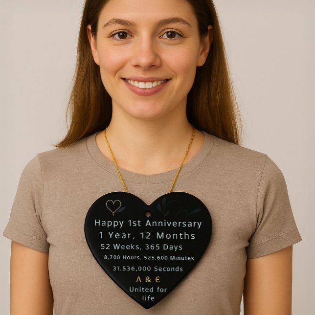 Ornamento De Cerâmica Coração de Aniversário de rua (Criador carregado)