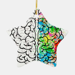 Ornamento De Cerâmica coração de ideia de psicologia da mente cerebral