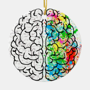 Ornamento De Cerâmica coração de ideia de psicologia da mente cerebral